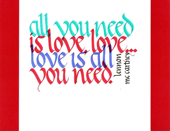 All You Need is Love Calligraphy